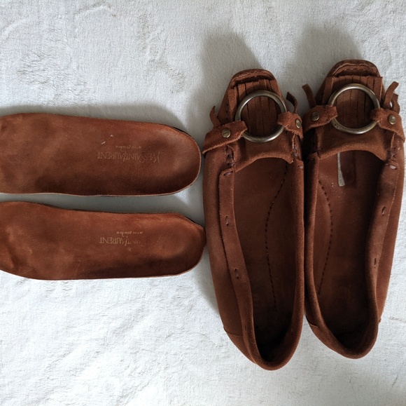 Yves Saint Laurent Rive Gauche Suede Moccasins 37 - Picture 3 of 8